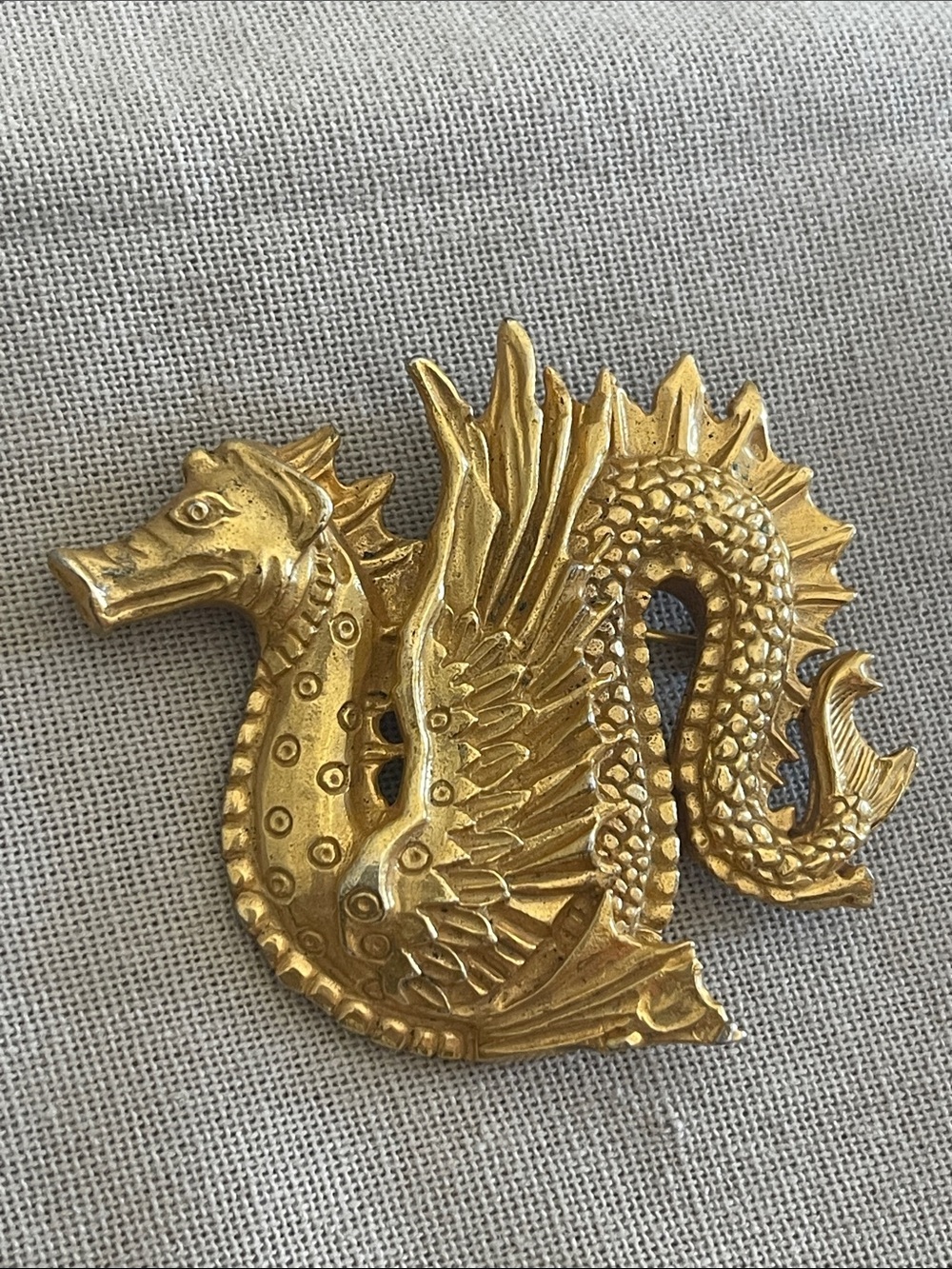 Gold Dragon Ancient pendant and Pin - brooch